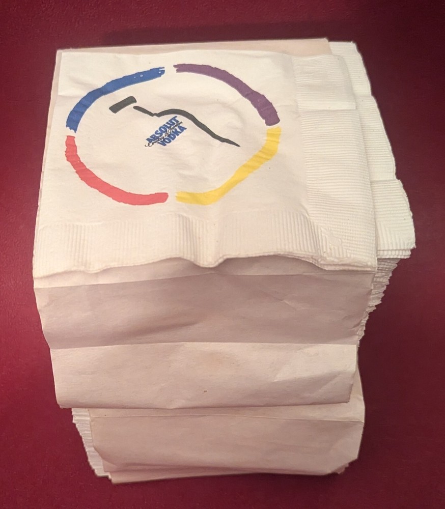 100 Absolut Vodka Beverage Napkins