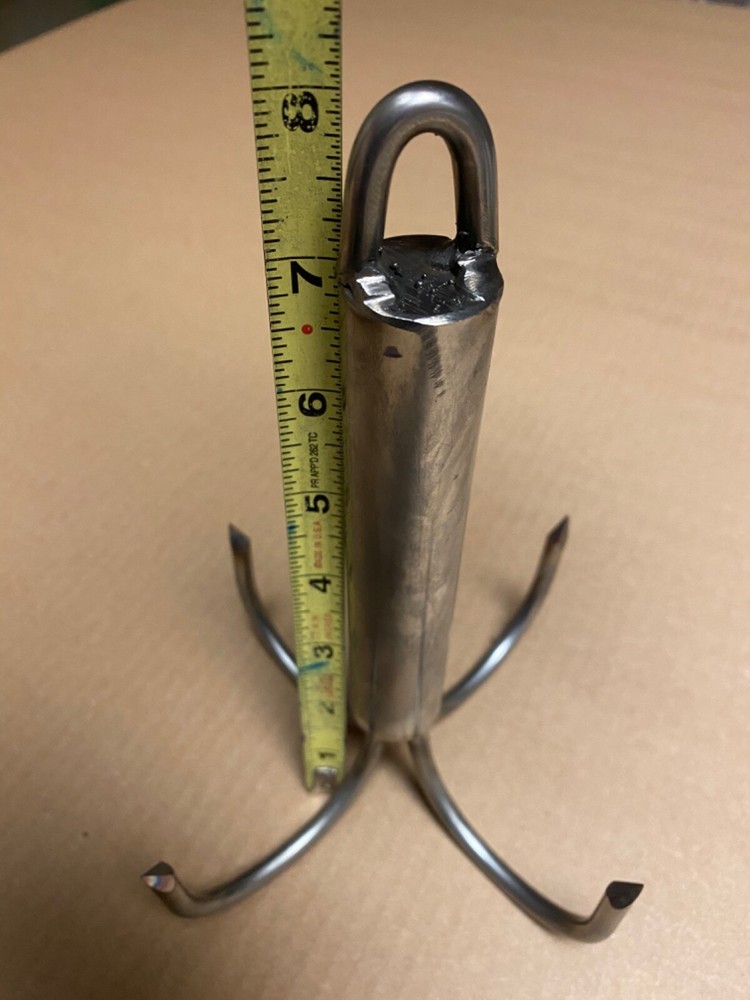 6 Inch Diameter Solid Stainless Welded Pier or Bridge Gaff With Eye For a Rope
