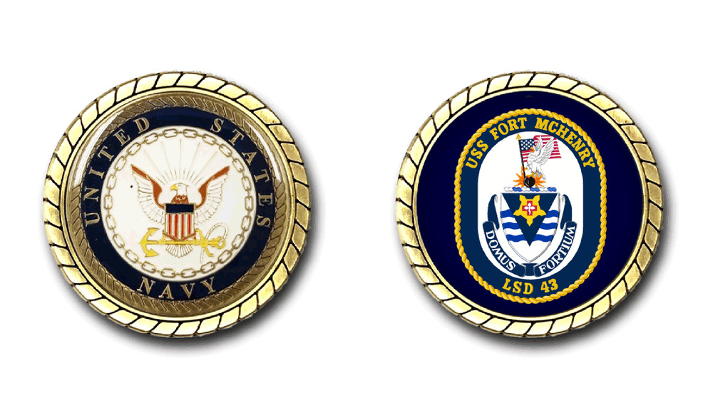USS Fort McHenry LSD-43 Crest Challenge Coin