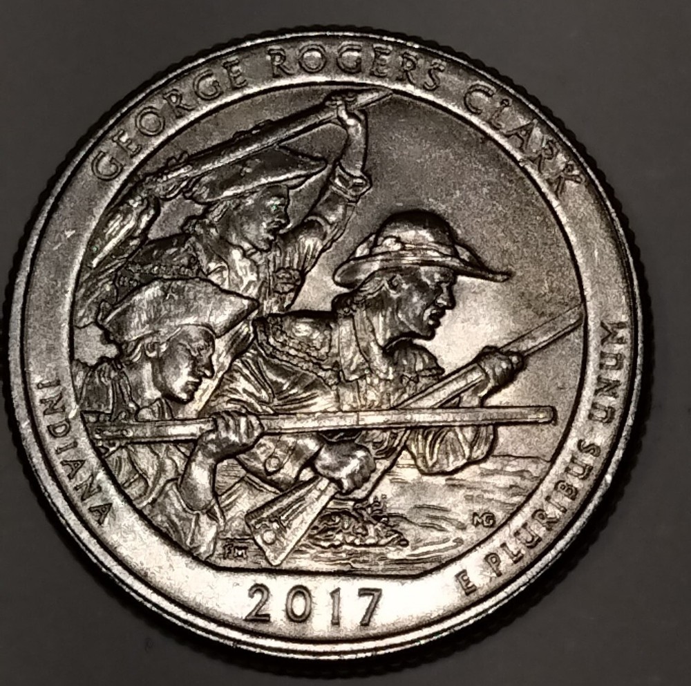 2017 P George Rogers Clark Misaligned Die Reverse Error Railroad edge bottom