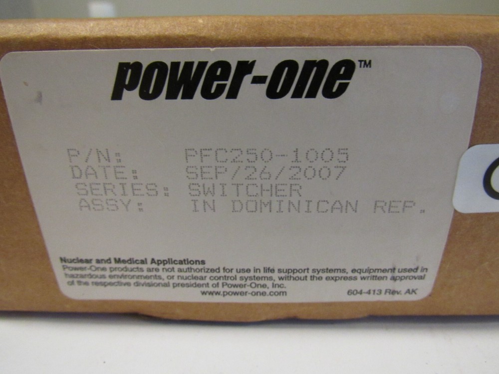 POWER ONE PFC250-1005 POWER SUPPLY