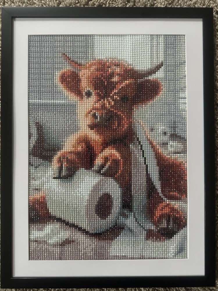 Completed Diamond Art Bathroom Wall Decor