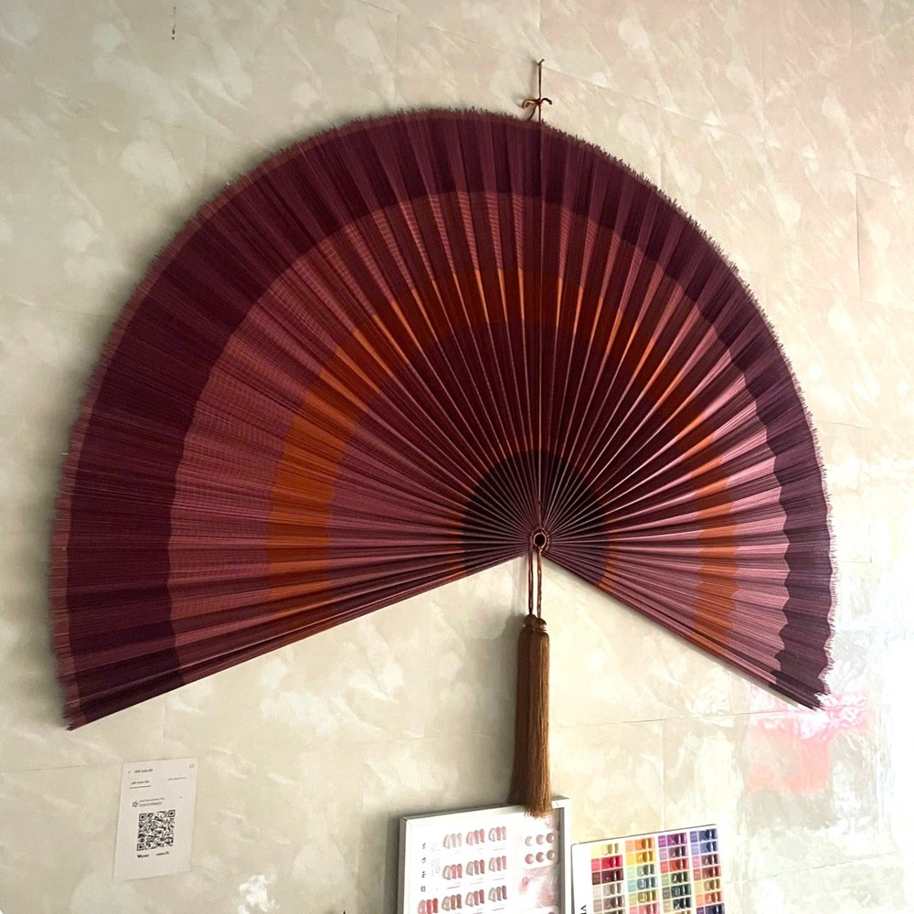 Bamboo Fan Wall Decor, Boho Wall Hanging, Fan Headboard, Folding Fan