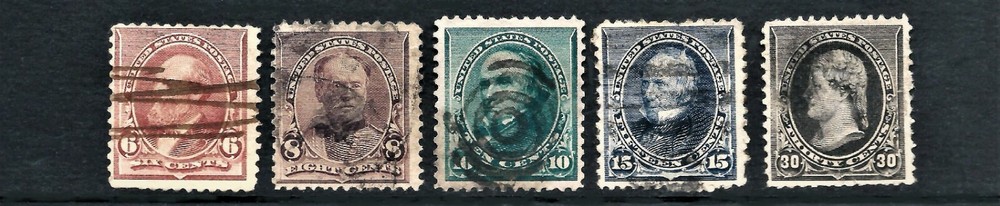 1890-93 Regular Issues 1-30¢ 11 Stamps Used Scott #219-228