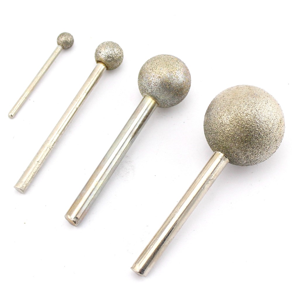 Round Diamond Grinding Bit 20mm Spherical Ball Head Abrasive Tool Shanks 6mm