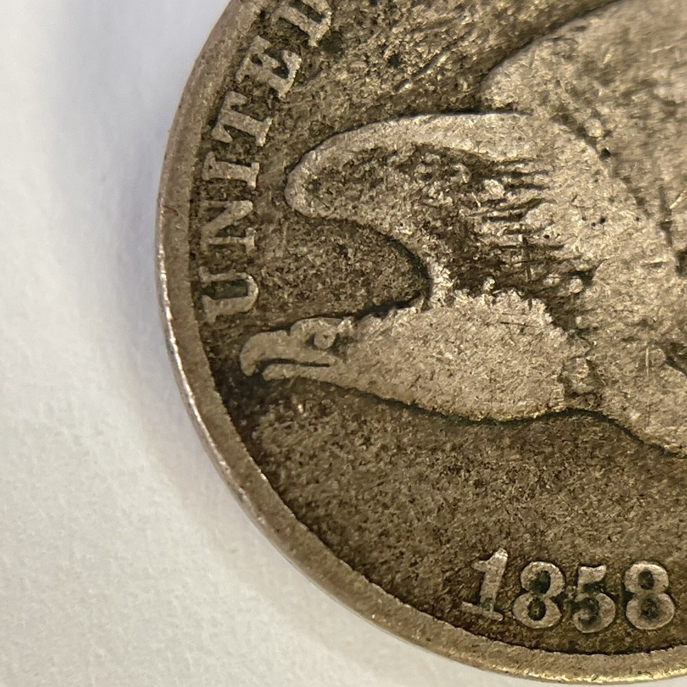 1858 Flying Eagle Cent Penny, Small Letters, Tough Date - 45005