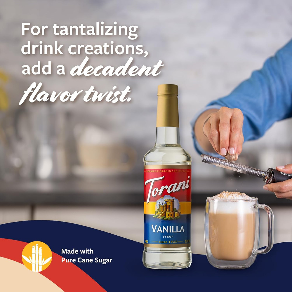 Torani Vanilla Coffee Syrup with Pump, 25.4 Fl Oz