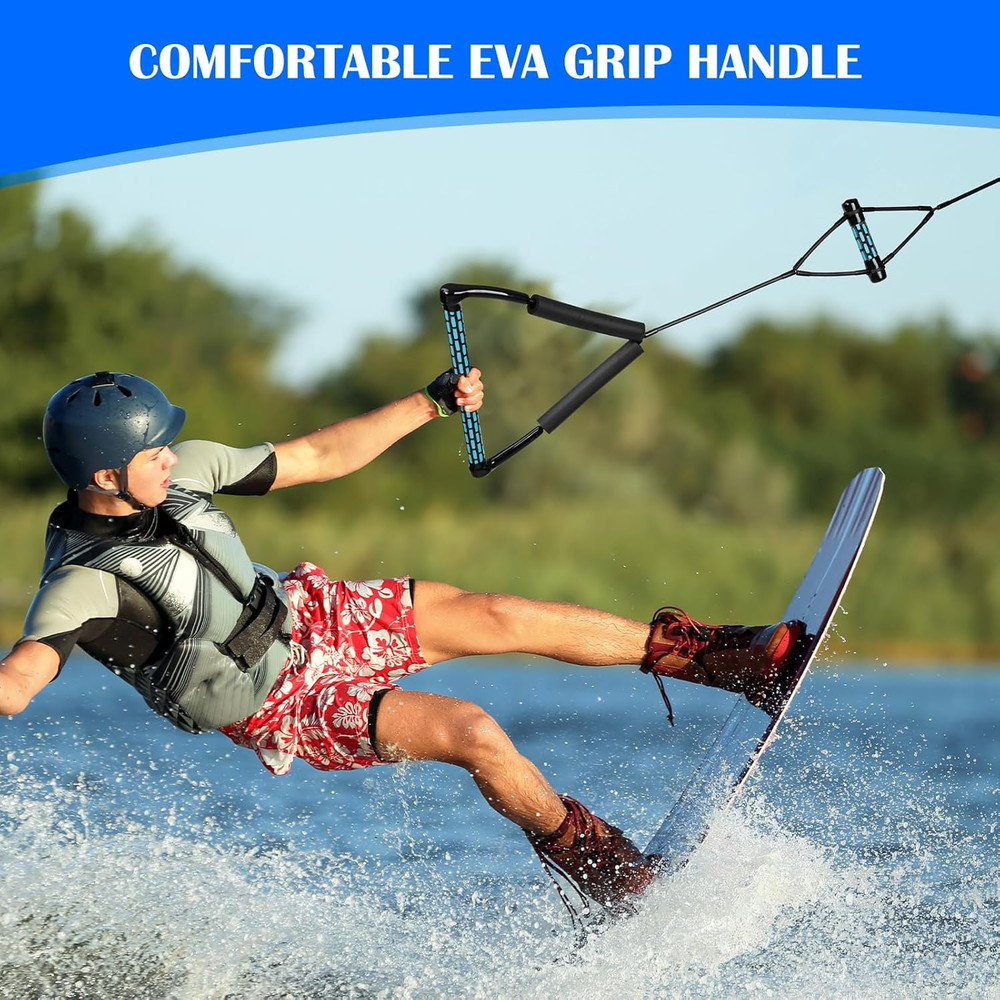 Dyneema 75FT Wakeboard Rope & Handle, No Stretch, Floating T-Handle Ropes