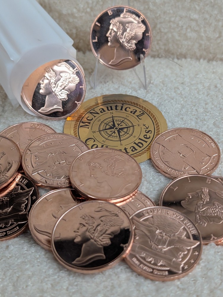 1 oz. MERCURY DIME .999 Fine Copper Round