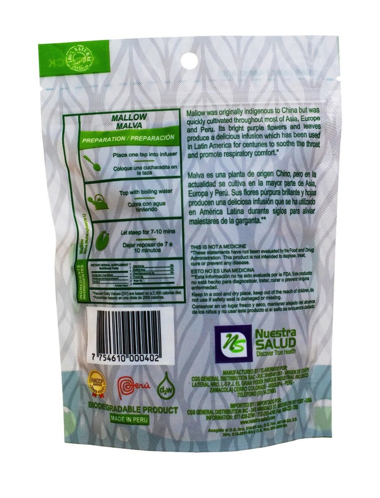 Mallow Tea Malva Herbal Infusion Tea Value Pack (30g) Zip lock