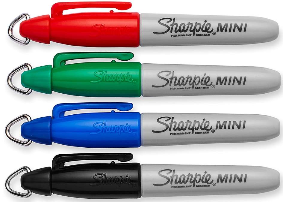 SHARPIE Mini Permanent Markers Fine Point Assorted Colors 4 Count