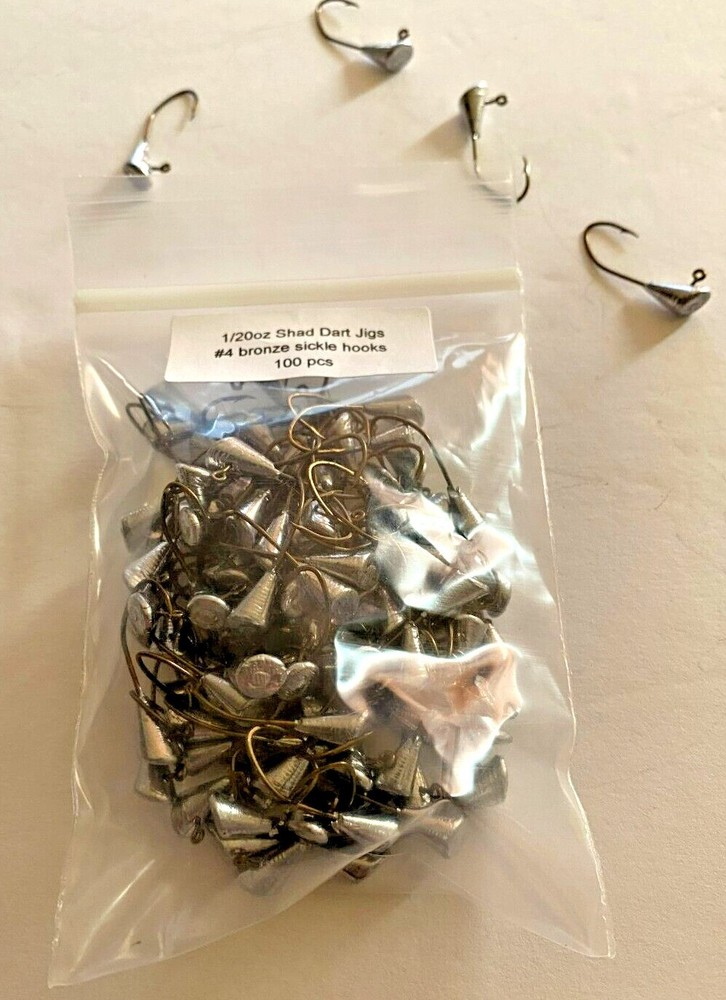 100 unpainted shad dart jigs