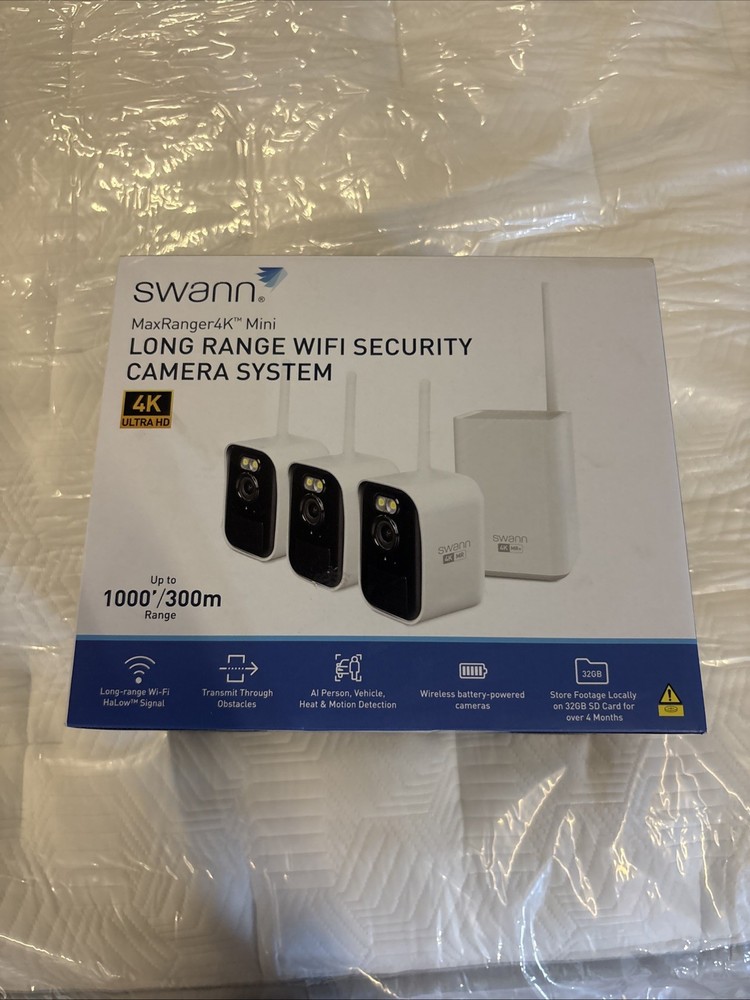Swann MaxRanger Mini 4K Wireless Security System, 3-Pack