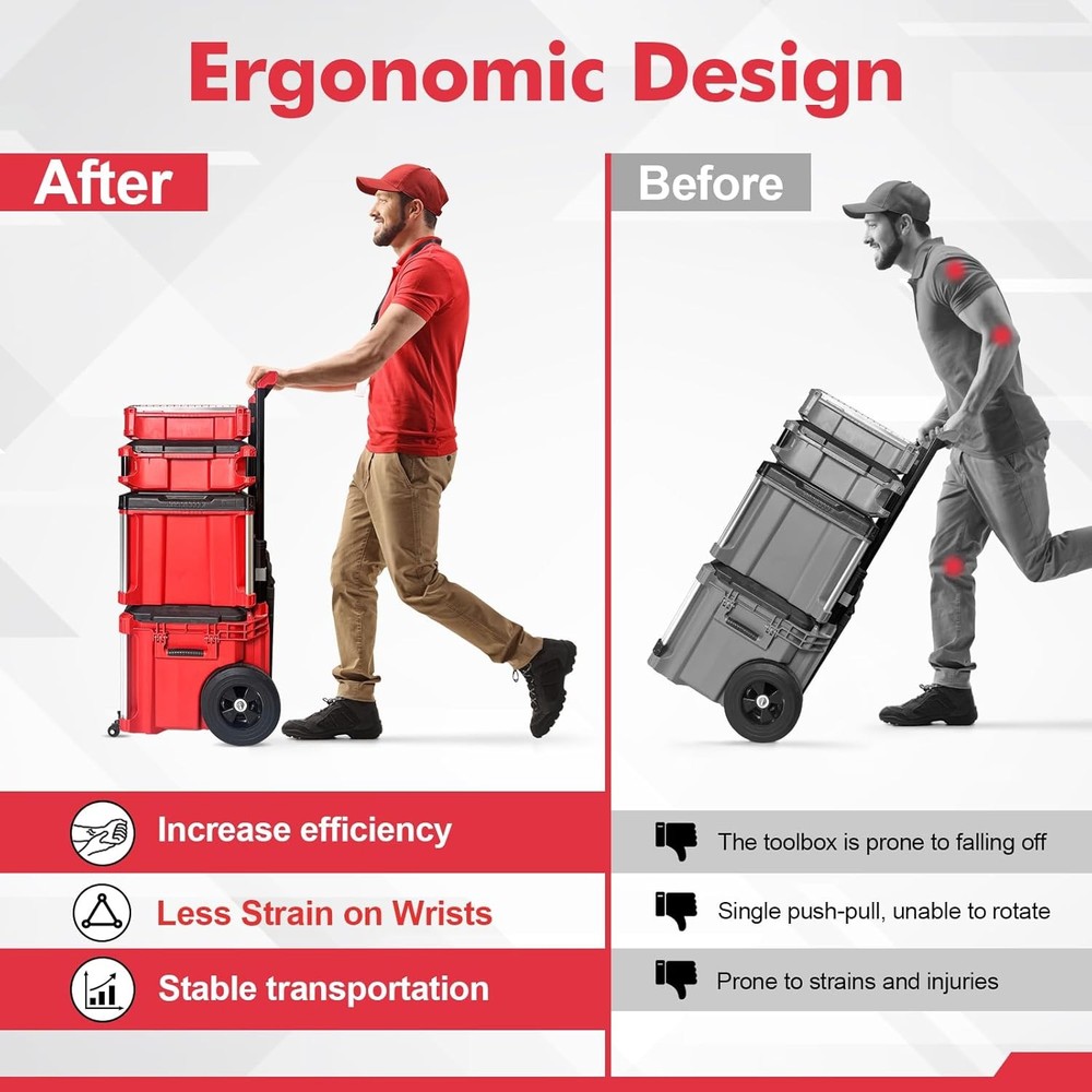 Front Wheels Compatible for Milwaukee Packout Rolling Tool Box,Packout Caster...