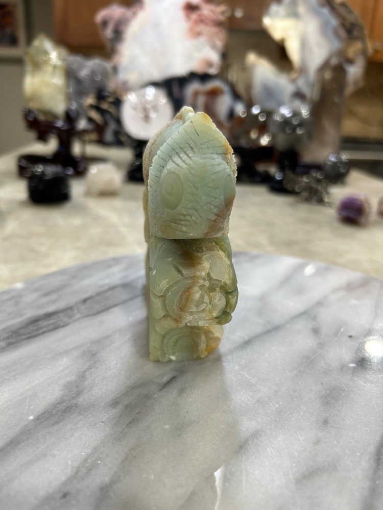 Caribbean Calcite Lizard hand carved