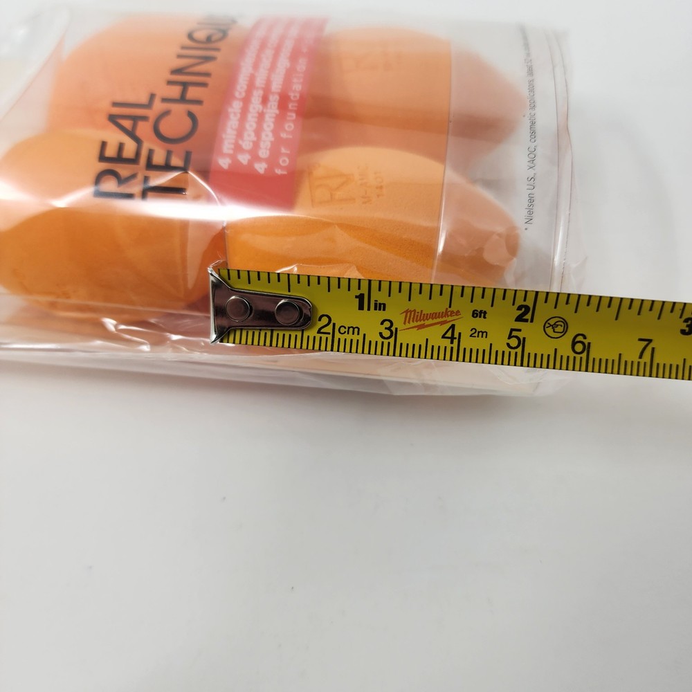 4 Pack Real Techniques Miracle Complexion Sponges - Orange, Light To Medium Dewy