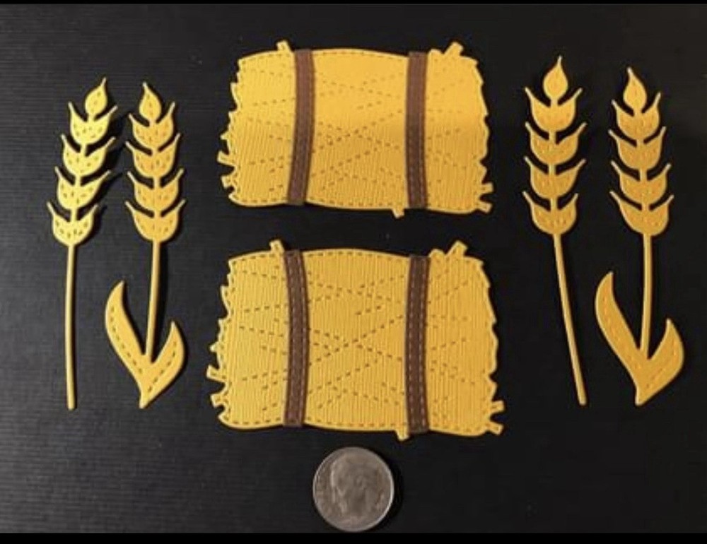 Hay and Wheat Die Cuts Paper Pieces Fall