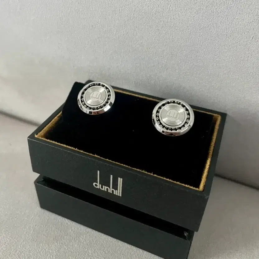 Dunhill Silver Tone Cufflinks New In Box