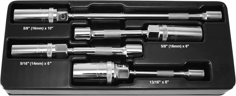 Astro Tools 94404 Magnetic Spark Plug Universal Extension Socket Set