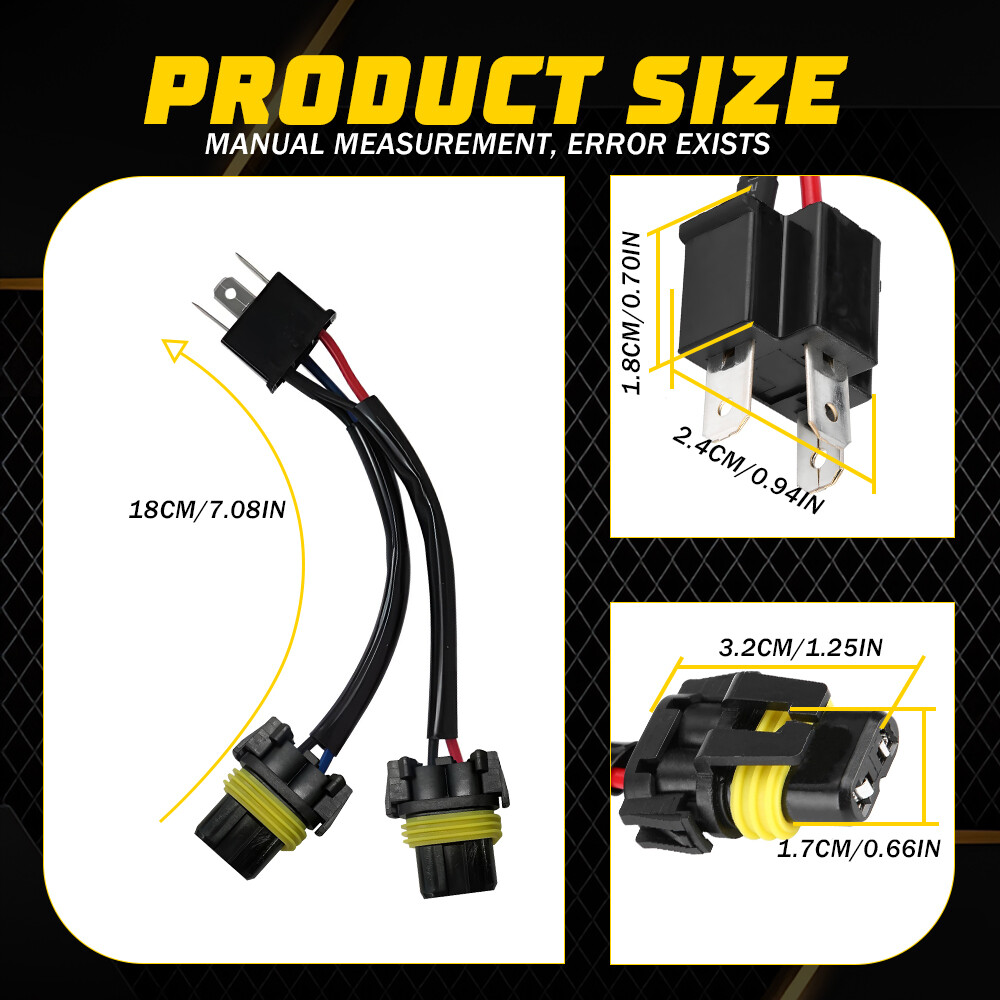 Conversion Wire 9003 H4 TO 9005 9006 Two Harness Head Light Adapter Plug Play EA