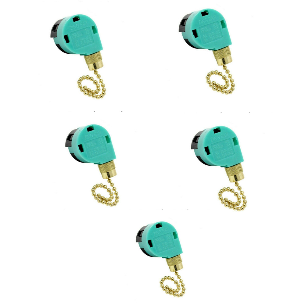 For ZING EAR ZE-268S6 Pull Chain Switch 4Wire 3 Speed Ceiling Fan Switch 6A 125V