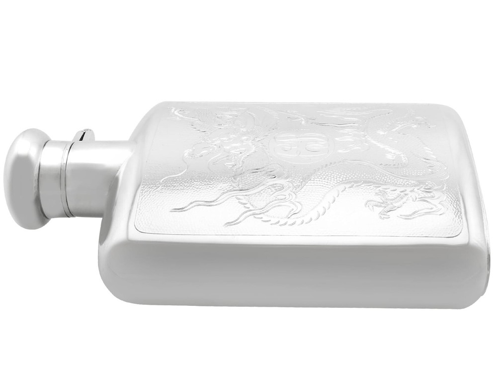 1930s Chinese Silver Hip Flask