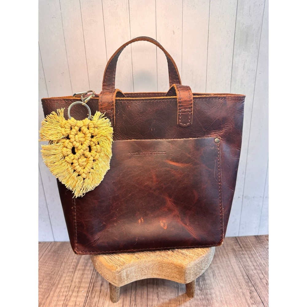 Tan Macrame Feather Bag Charm Macrame Boho Neutral Accessories Fast Ship