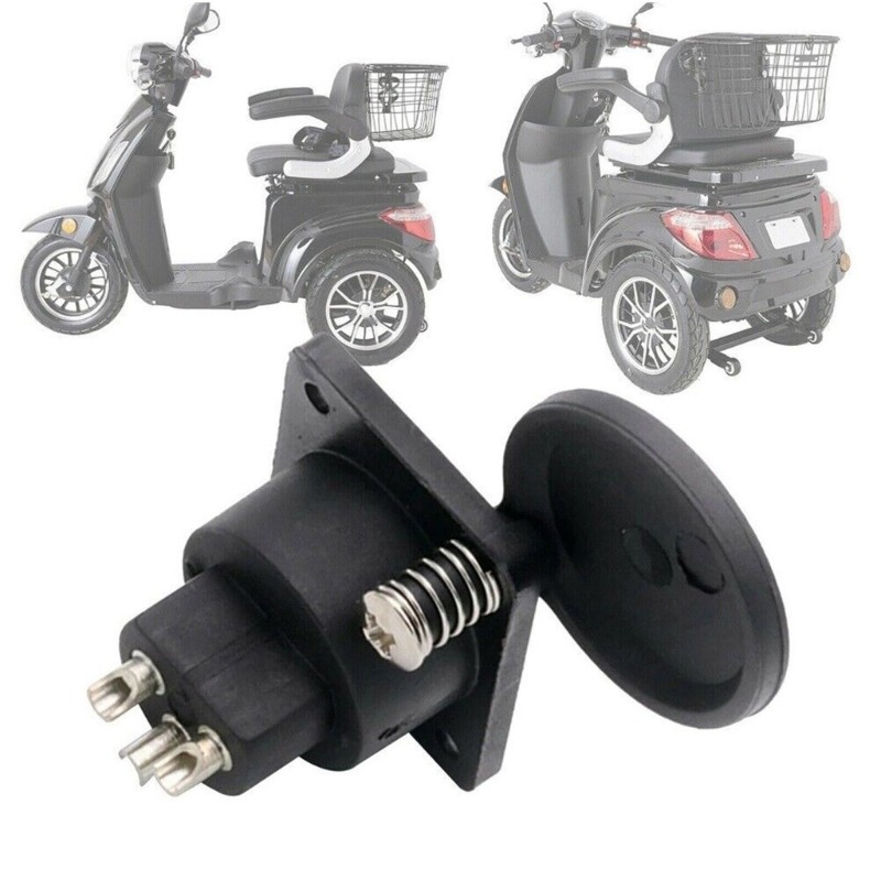 Mobility Scooter Panel Mount Port Easy Installation 3 Pin Socket Connector