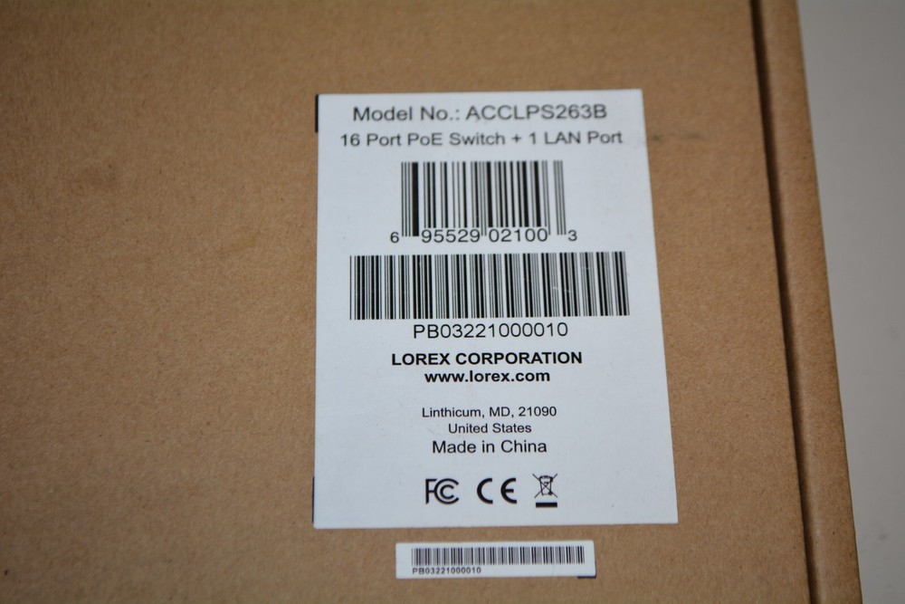 ^ Lorex ACCLPS263B 16-Channel PoE+ Switch #W5732