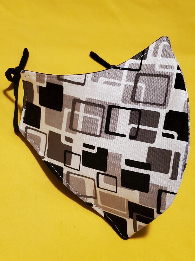 Neutral Squares Adjustable Face Mask