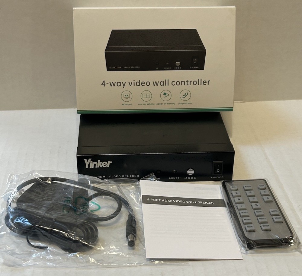 Yinker HDMI Video Wall Controller 2x2 With IR Remote 4K Input 1080p 8 Splicer