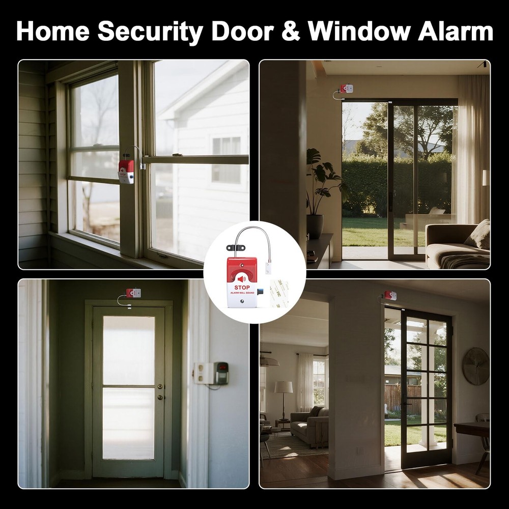 Exit Stopper Door Alarm with 110dB Siren, Emergency Exit Security Device, Eas...