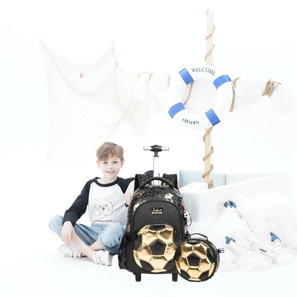 Kids Rolling Backpack Roller Backpack with Wheels Elementary Kindergarten Sch...