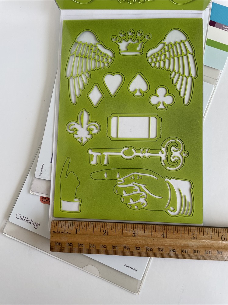 3 Cuttlebug Embossing Plus Cut and Emboss Folders Collage, Tags and Alphabet