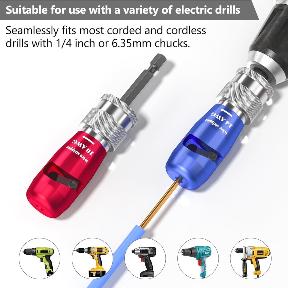 Wire Stripper for Drill Wire Stripping and Twisting Tool Upgrade Electrical NEW