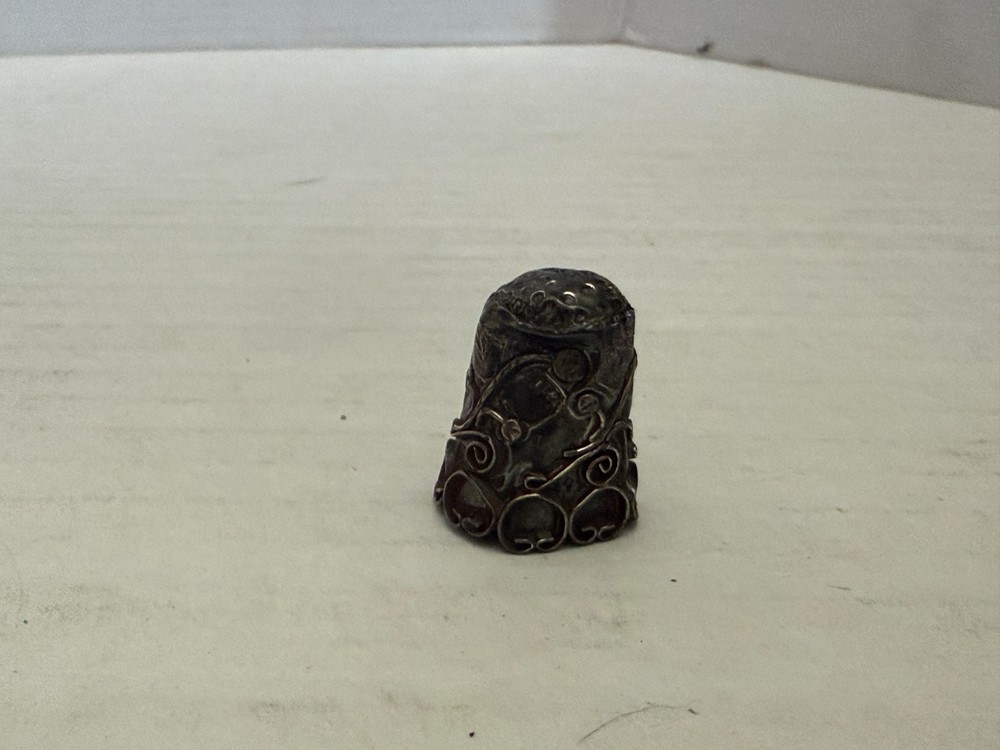 Vintage Ornate Mexican Sterling Silver Thimble