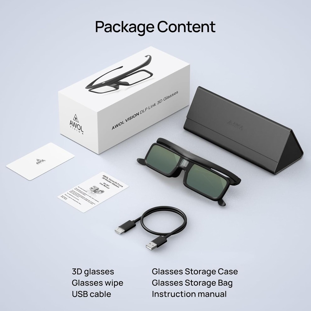 Vivid 3D Visuals - Rechargeable Active Shutter Glasses