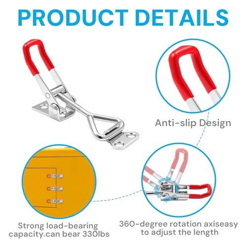 6 Pack Toggle Latch Clamp 4001, Adjustable Quick Release Pull Latches, toggle