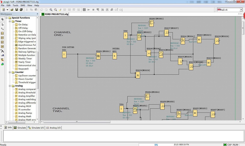 Mini PLC 12V 24V, USB Programming Interface w Function IEC Easy Block Software