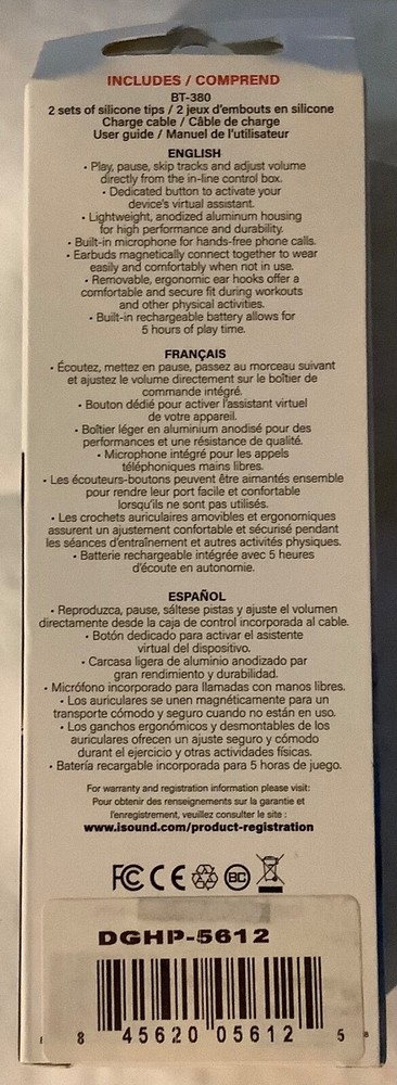 iSound BLUTOOTH WIRELESS EARBUDS BT-380