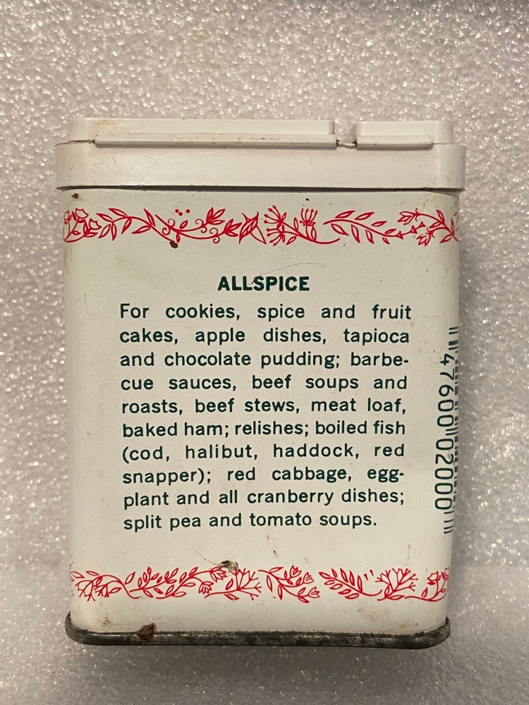 1.75oz Durkee Ground Allspice Tin *Pre-Owned/Empty* dd1