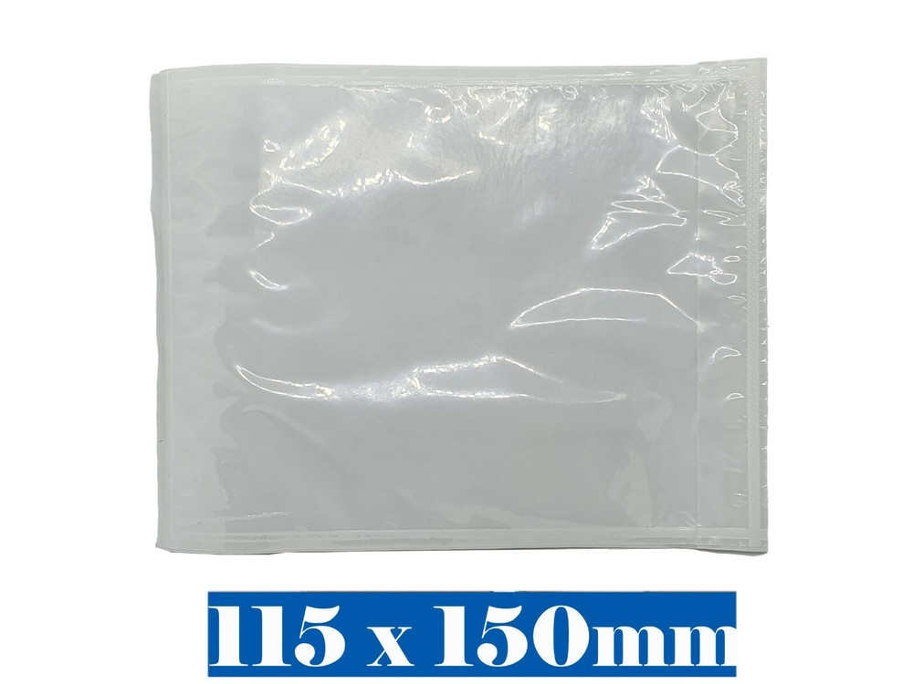100 x Document Enclosed Pouch 115 x 150MM White Blank Plain Invoice Envelope