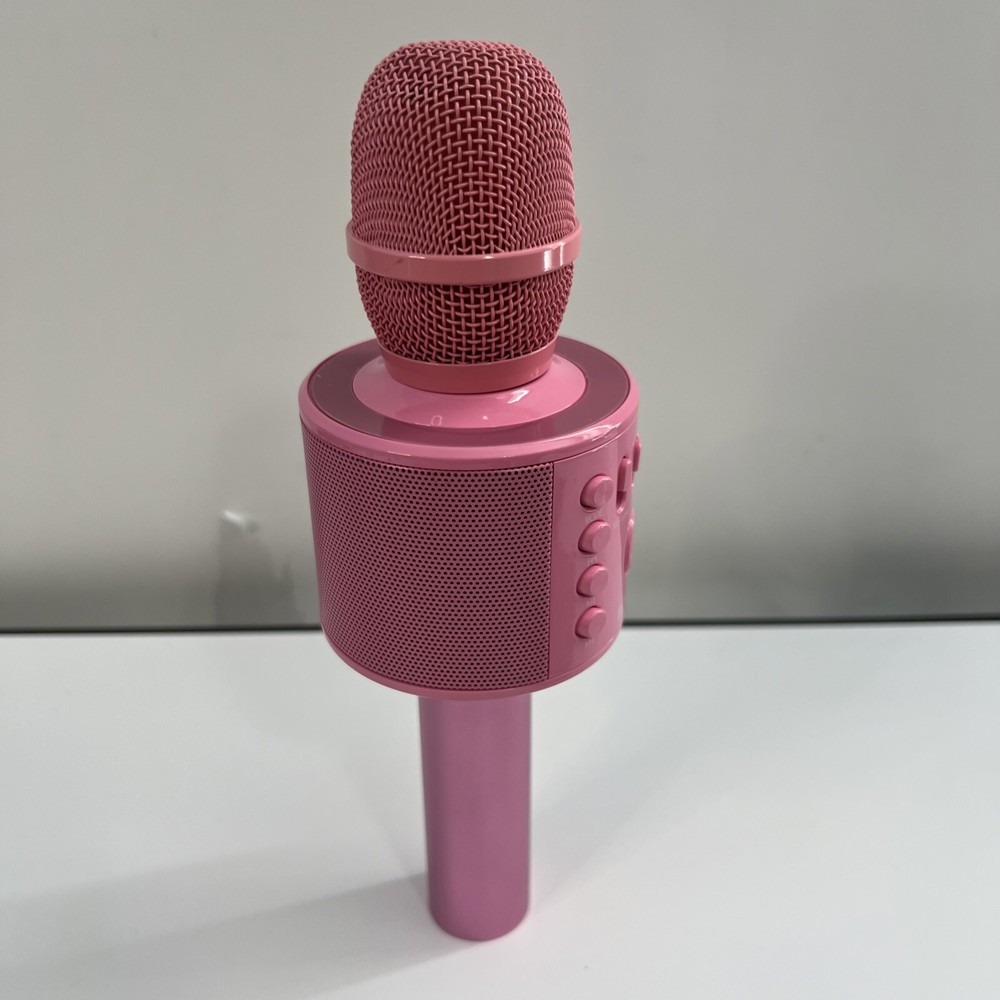 BONAOK Pink Wireless Bluetooth Karaoke Microphone w/ USB Cable
