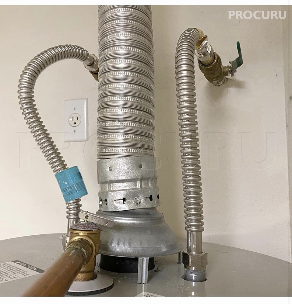 Procuru #6WFF36-B Water Flex Connector 1-1/4" FIP x 1-1/4" FIP x 36" 2-Pack