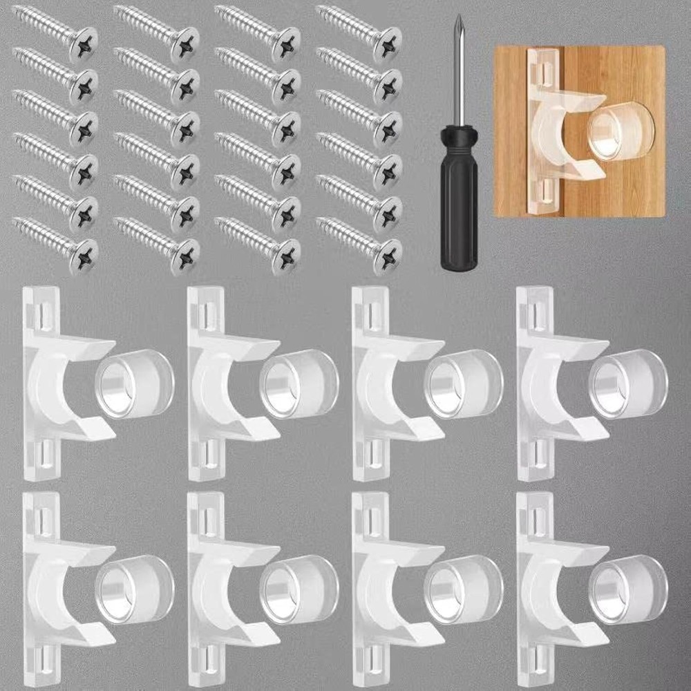 KIBBEH 8 Sets False Front Cabinet Clips Kitchen Doors Transparent