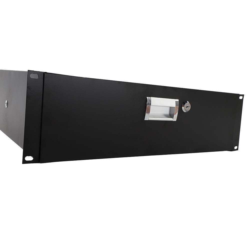 19 Inch Rack Mount DJ Locking Lockable Deep Drawer with Key 3U
