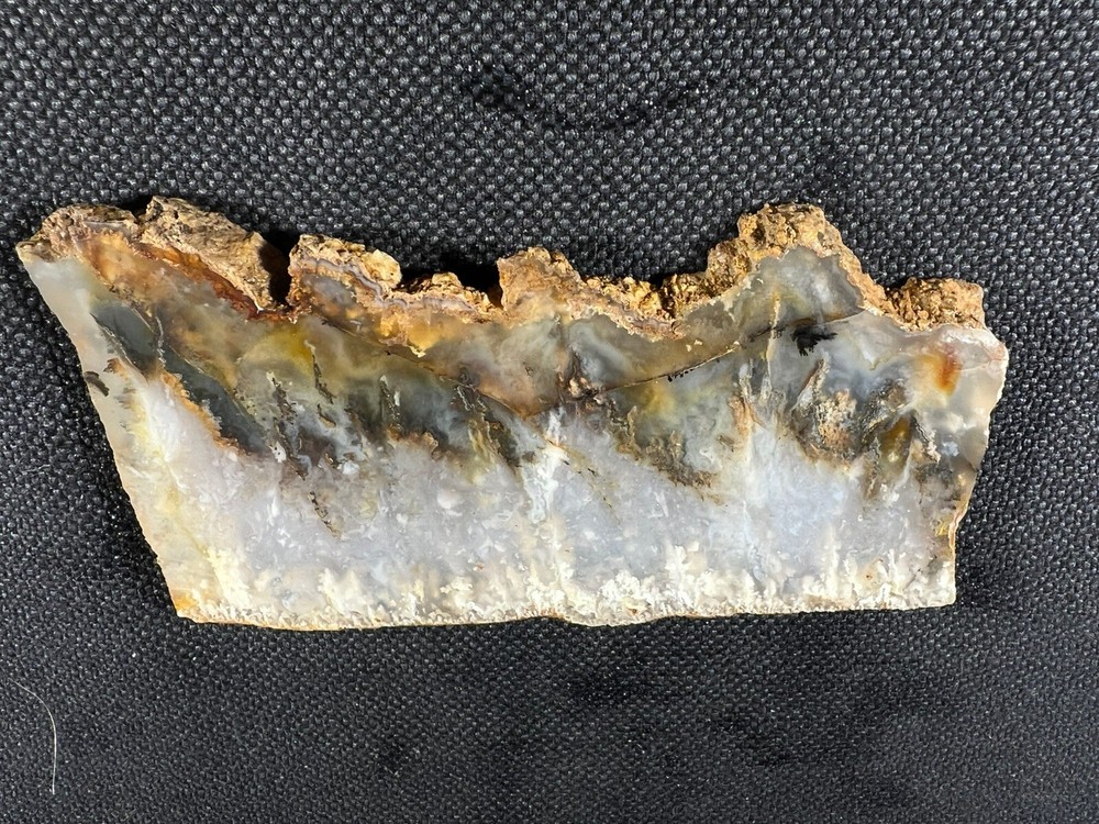 Graveyard Plume Agate Slab 99 gr Idaho, great plume patterns, slight crack