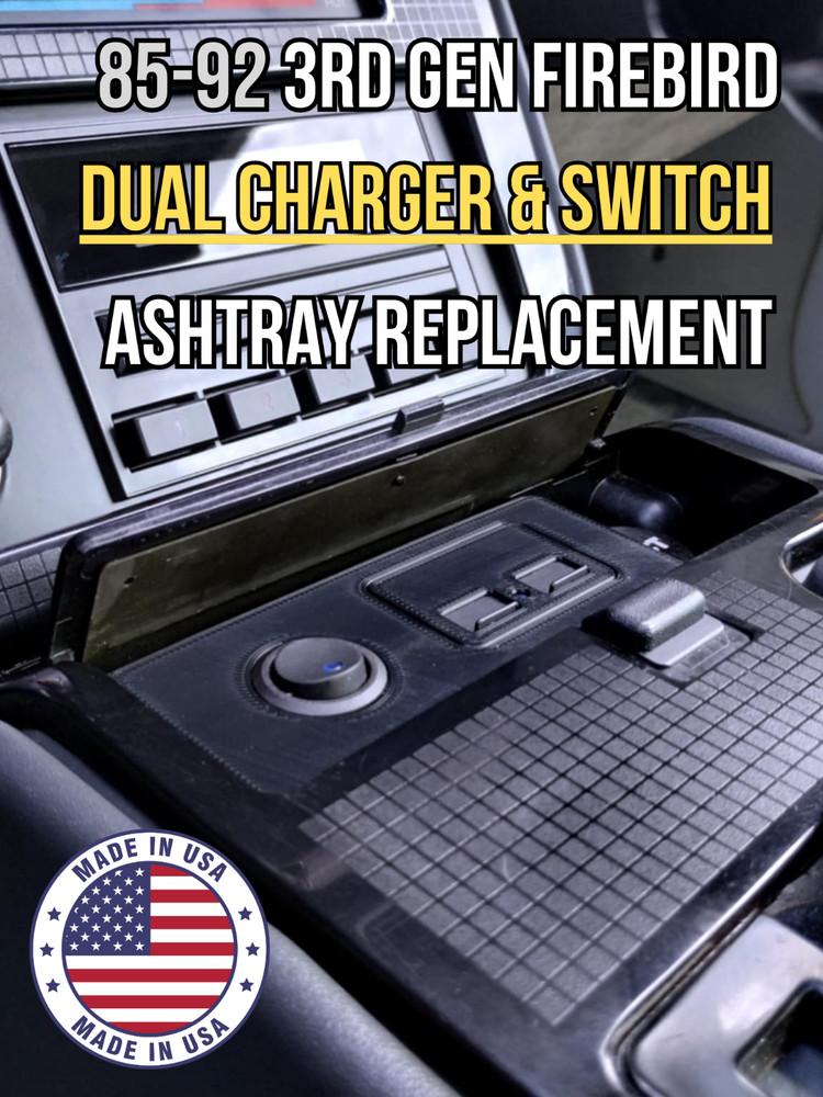 1985-1992 85-92 3rd Third Gen Pontiac Firebird Dual USB & Switch Ashtray Insert