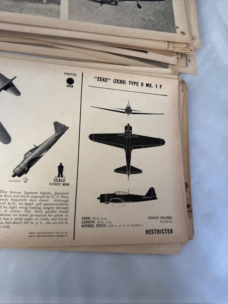 WWII Navy Dept Aircraft Recognition Training Document