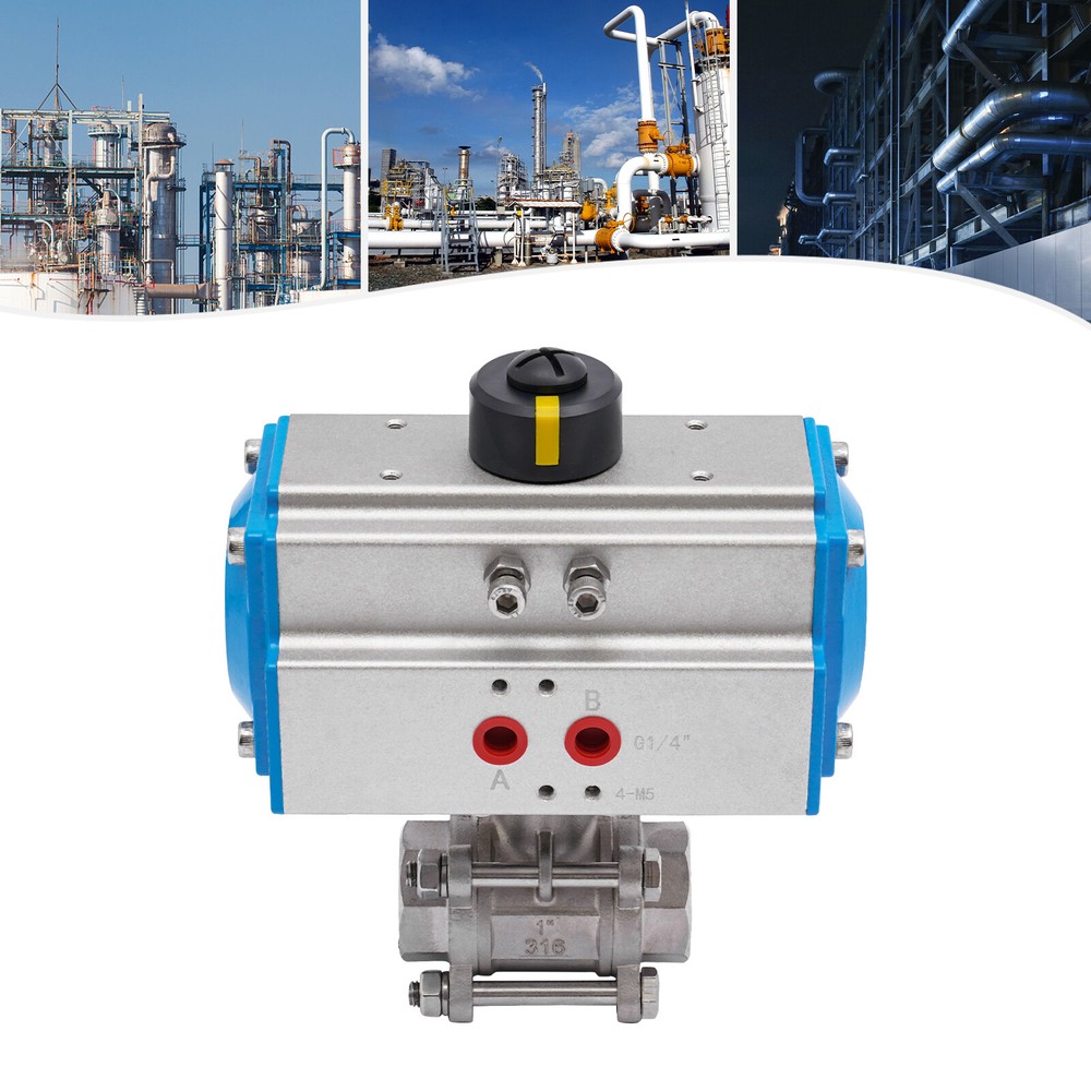 1" Pneumatic Ball Valve Actuator Stainless Steel Three-Piece Automatic Control